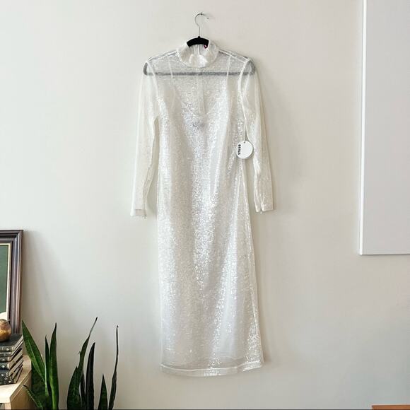 Staud Liza Mock Neck Sequin Dress - Picture 3 of 6